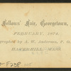 Odd Fellows' Fair, perfumer's booth.