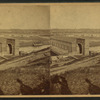 Connecticut River Dam with bridge beyond (shadow of photographer in foreground.