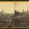May training on south Common, jail in distance, 7 companies of the 6th Regiment Volunteers.