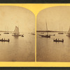 View of boats in the harbor.