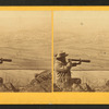 View from the Prospect house showing a man looking through a telescope.