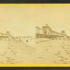 Bath houses and beach.