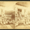 Portrait of children in front of a school(?).