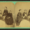 View of a group of women sitting around a table with a stereo-viewer on it.