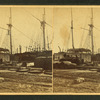 Wharves showing ships moored.