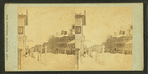 View of a commercial street after a snow storm.