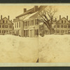 View of residential houses after a snow storm.