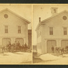 Fire station, steam pumper out front.