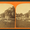 Courthouse and frog pond showing fences lining pond.