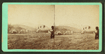 Man with a book on hill overlooking farms at Greylock Hall.
