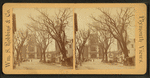 Town square, and Unitarian Church standing on the site of the first church erected by the Pilgrims.