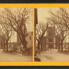 Town square, and Unitarian Church standing on the site of the first church erected by the Pilgrims.