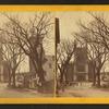 Town square, and Unitarian Church standing on the site of the first church erected by the Pilgrims.