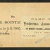 Camp of Veterans Associates, at Misery Island, Salem Harbor.