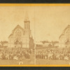 View of an unidentified church and congregation.