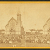 View of an unidentified church and congregation.