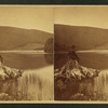 Man on stump fishing at Lake Averic.