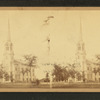 View of a church with clock tower.