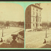 View of public garden and Common from Newbury St.
