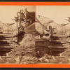 B.W.W. dam division, Dam II, temporary sheeting fro outer wall, north side of gate house, July 14th, 1877.