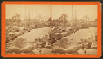 B.W.W. dam division, Dam I, gate house and overflow from north side of river, Oct. 1, 1877.