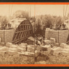 Sudbury River Conduit, B.W.W., div. 4, sec. 15, Oct. 18, 1876. View taken on the east bank of Charles River showing north side of centering of arch "A".