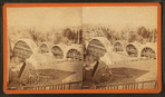 Sudbury River Conduit, B.W.W., div. 4, sec. 15, Nov. 13, 1876. View of arches "A," "C," "D," and "E" with centrings from house above Ellis St.