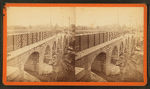 Sudbury River Conduit, B.W.W., div. 4, sec. 15, Nov. 13, 1876. View taken below bridge from Newton side, showing the six completed arches.