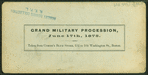 Grand military procession, June 17th, 1875, taken from Comer's Blue store 152 to 164 Washington St., Boston.