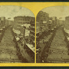Grand military procession, June 17th, 1875, taken from Comer's Blue store 152 to 164 Washington St., Boston.
