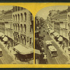 View of an unidentified street showing trolley traffic.