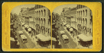 View of an unidentified street showing trolley traffic.