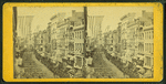 View of a parade down Washington Street.