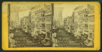 View of a parade down Washington Street.