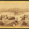 People by the pond at the Public Gardens.