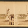 Venus rising from the sea and Washington statue, Pub. Gard., Boston.
