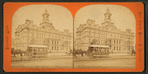 Horse trolley and City Hall, Detroit, Michigan.