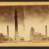 Stone structure and two unidentified towers.