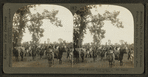Sioux Indians in 'Full Feather' leaving camp, Nebraska.