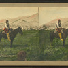 Shoots the Lodge on horseback.