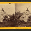 Chippewa indians and wigwams.
