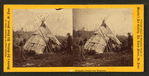 Chippewa indians and wigwams.