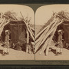 Najavo blanket weaving -- an Indian hogan (hut) on the Navajo reservation, Arizona