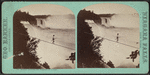 Belleni crossing the Niagara on a rope.