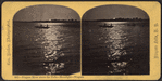 Niagara River above the Falls, moonlight, Niagara.
