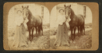 A woman [Mrs. C.A. Bush?] and her horse.