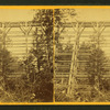 View of a railroad bridge from below.