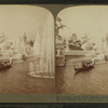 Laughing waters of the cascades and fountains with Ferris Wheel at the west.
