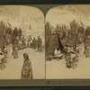 An Arctic Village-Eskimos among, their topeks (tents) and snow, igloo (right), St. Louis.