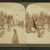 An Arctic Village-Eskimos among, their topeks (tents) and snow, igloo (right), St. Louis.